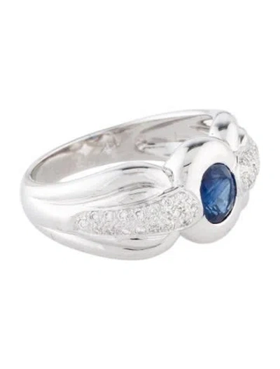 Pre-owned Ring 14k Sapphire & Diamond Cocktail  In Multi