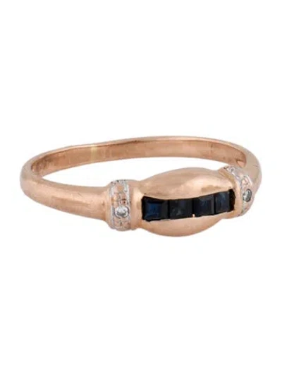Pre-owned Ring 14k Sapphire & Diamond Cocktail  In Multi