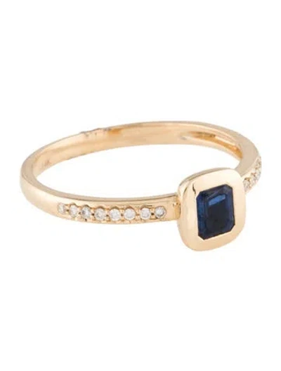 Pre-owned Ring 14k Sapphire & Diamond Cocktail  In Multi