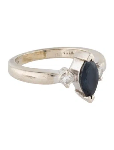 Pre-owned Ring 14k Sapphire & Diamond Cocktail  In Multi