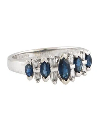 Pre-owned Ring 14k Sapphire & Diamond Cocktail  In Multi