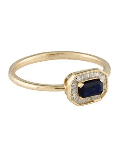 Pre-owned Ring 14k Sapphire & Diamond Cocktail  In Multi