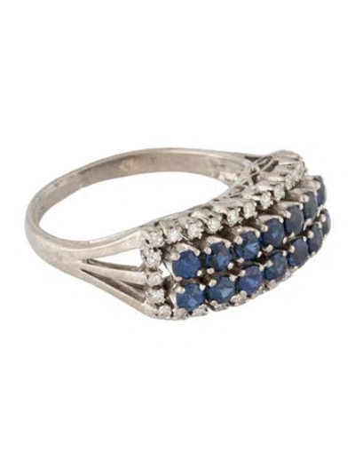 Pre-owned Ring 14k Sapphire & Diamond Cocktail  In Multi