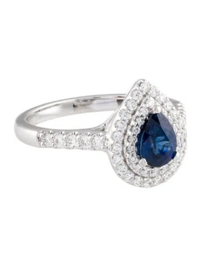 Pre-owned Ring 14k Sapphire & Diamond Cocktail  In Multi