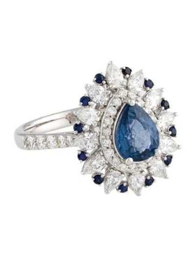 Pre-owned Ring 14k Sapphire & Diamond Cocktail  In Multicolor
