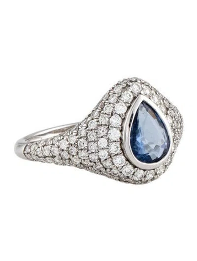 Pre-owned Ring 14k Sapphire & Diamond Cocktail  In Multicolor