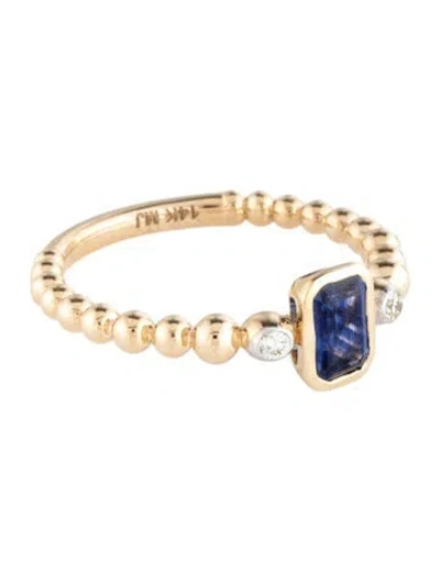 Pre-owned Ring 14k Sapphire & Diamond Cocktail  In Multicolor