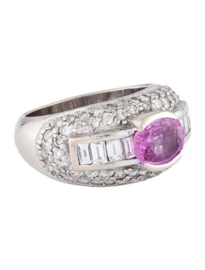 Pre-owned Ring 14k Sapphire & Diamond Cocktail  In Multicolor