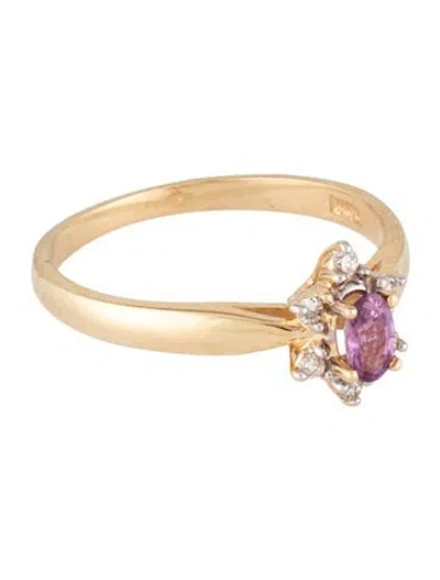 Pre-owned Ring 14k Sapphire & Diamond Cocktail  In Multicolor