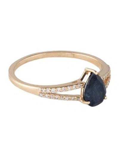 Pre-owned Ring 14k Sapphire & Diamond Cocktail  In Multicolor