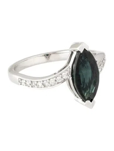 Pre-owned Ring 14k Sapphire & Diamond Cocktail  In Multicolor