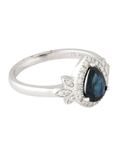 Pre-owned Ring 14k Sapphire & Diamond Cocktail  In Multicolor