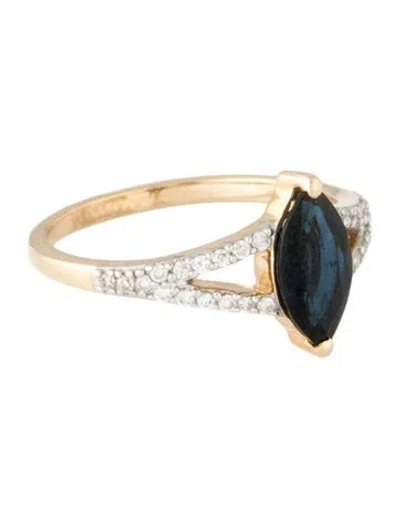 Pre-owned Ring 14k Sapphire & Diamond Cocktail  In Multicolor