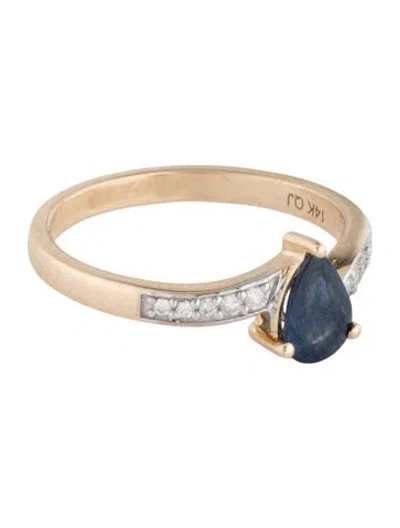 Pre-owned Ring 14k Sapphire & Diamond Cocktail  In Multicolor