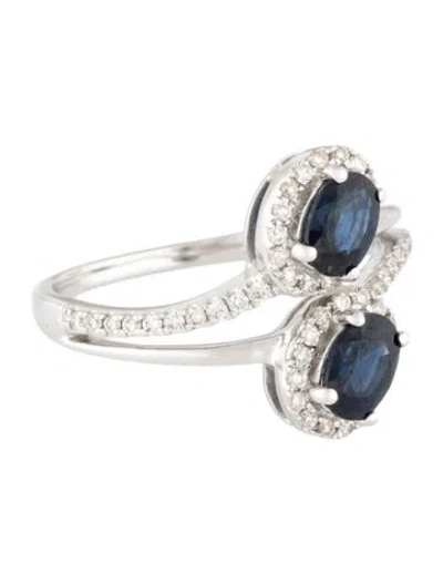 Pre-owned Ring 14k Sapphire & Diamond Cocktail  In Multicolor