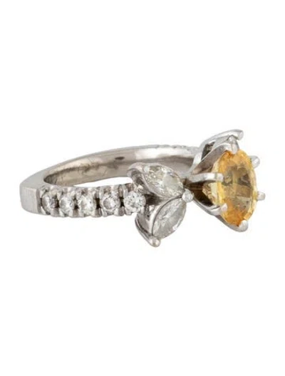 Pre-owned Ring 14k Sapphire & Diamond Engagement  In Multicolor