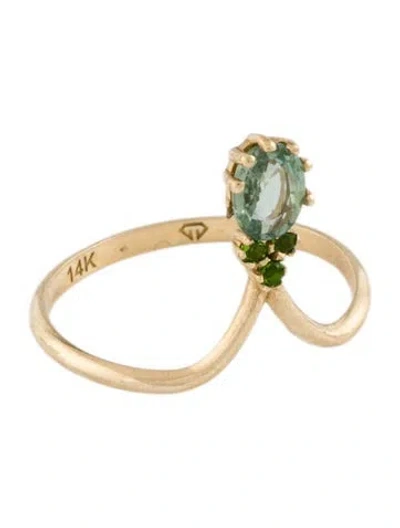 Pre-owned Ring 14k Sapphire & Diopside Cocktail  In Multi