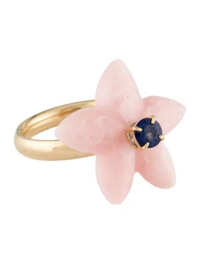 Pre-owned Ring 14k Sapphire & Opal Star Spinner Cocktail  In Multi