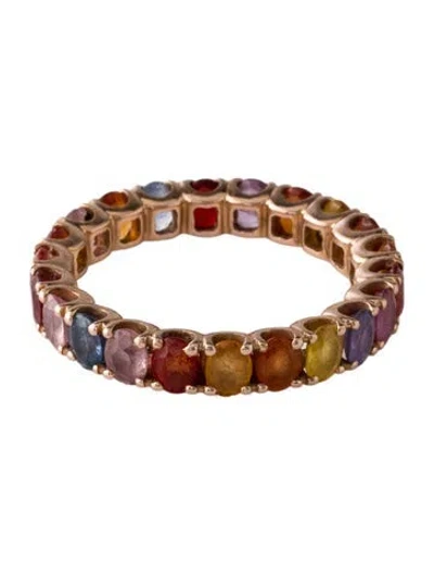 Pre-owned Ring 14k Sapphire & Ruby Eternity Band In Multi