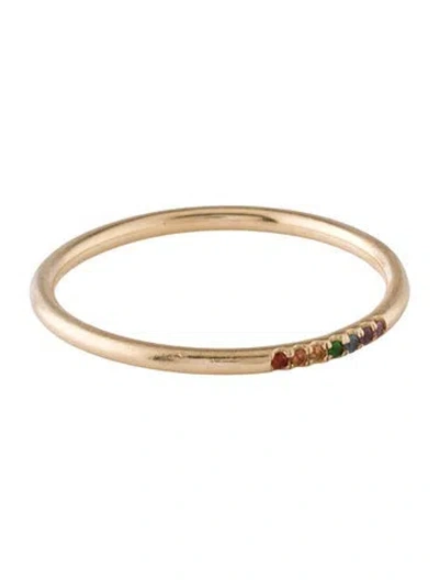 Pre-owned Ring 14k Sapphire & Tsavorite Garnet Band  In Multicolor