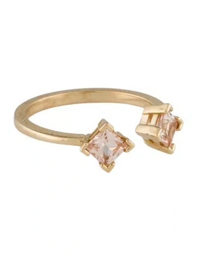 Pre-owned Ring 14k Sapphire Bypass Band In Multi