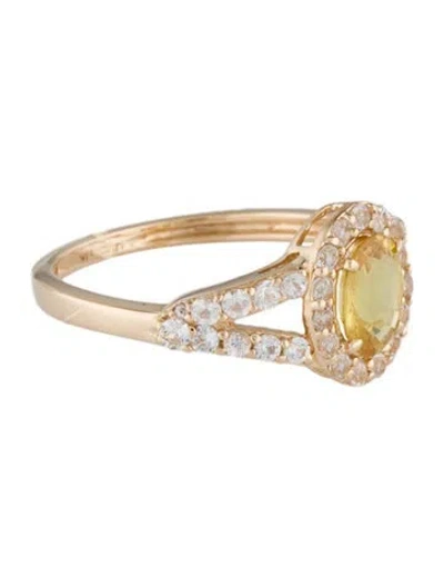 Pre-owned Ring 14k Sapphire Cocktail  In Multi