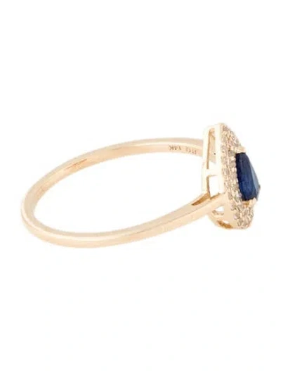 Pre-owned Ring 14k Sapphire Cocktail  In Multi