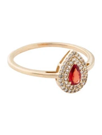 Pre-owned Ring 14k Sapphire Cocktail  In Multi