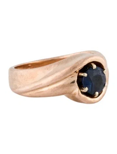 Pre-owned Ring 14k Sapphire Cocktail  In Multi