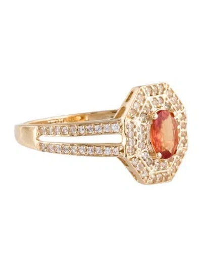 Pre-owned Ring 14k Sapphire Cocktail  In Multi