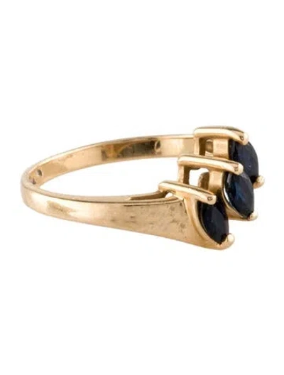 Pre-owned Ring 14k Sapphire Cocktail  In Multi