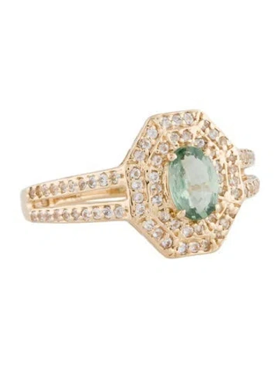 Pre-owned Ring 14k Sapphire Cocktail  In Multi