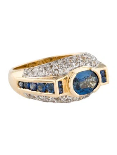 Pre-owned Ring 14k Sapphire Cocktail  In Multi