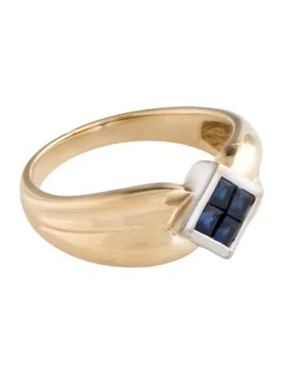 Pre-owned Ring 14k Sapphire Cocktail  In Multi