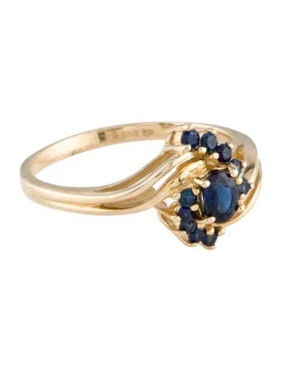 Pre-owned Ring 14k Sapphire Cocktail  In Multi
