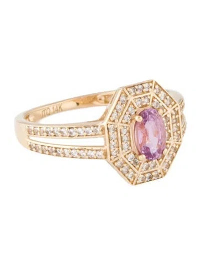 Pre-owned Ring 14k Sapphire Cocktail  In Multicolor