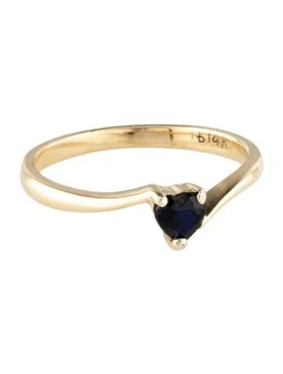 Pre-owned Ring 14k Sapphire Heart Cocktail  In Multicolor