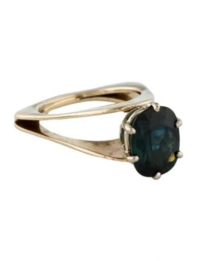 Pre-owned Ring 14k Sapphire Split Cocktail  In Multi