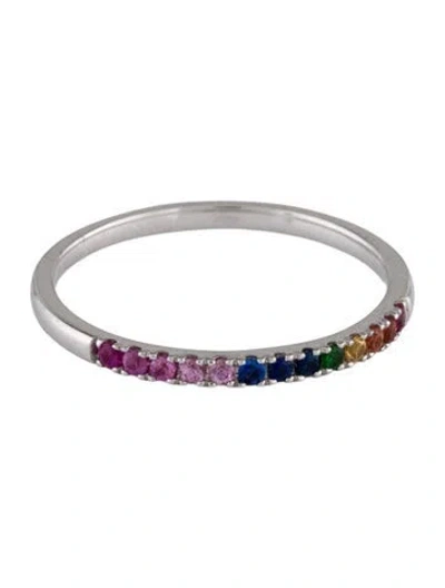 Pre-owned Ring 14k Sapphire,tsavorite & Ruby Band In Multi