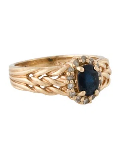 Pre-owned Ring 14k Sappire & Diamond Band  In Multi