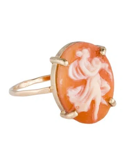 Pre-owned Ring 14k Shell Cameo  In Multi