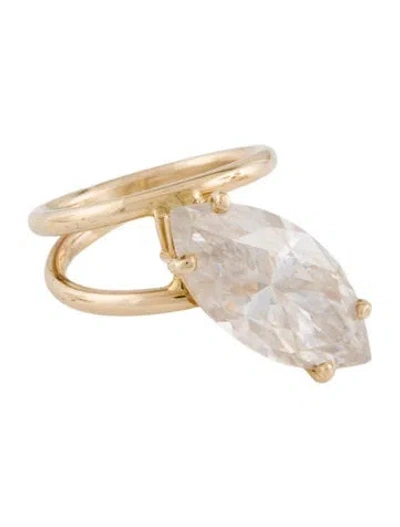 Pre-owned Ring 14k Synthetic 9.37ctw Moissanite Cocktail  In Multi