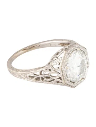 Pre-owned Ring 14k Synthetic Moissanite Cocktail  In Multicolor