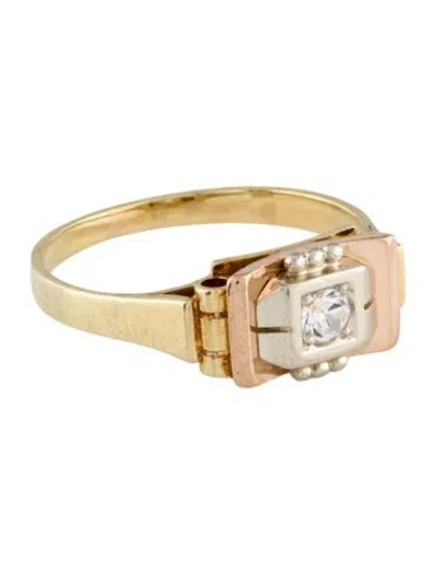 Pre-owned Ring 14k Synthetic Sapphire Cocktial  In Multi