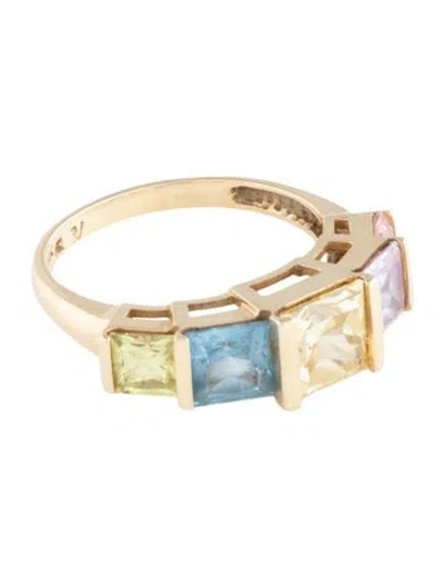 Pre-owned Ring 14k Synthetic Spinel & Cubic Zirconia Band In Multi