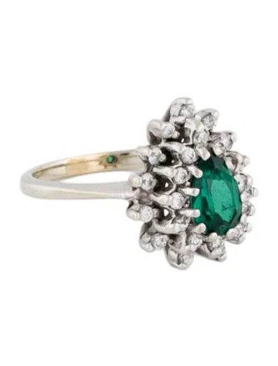 Pre-owned Ring 14k Synthetic Spinel & Cubic Zirconia Cocktail  In Multi