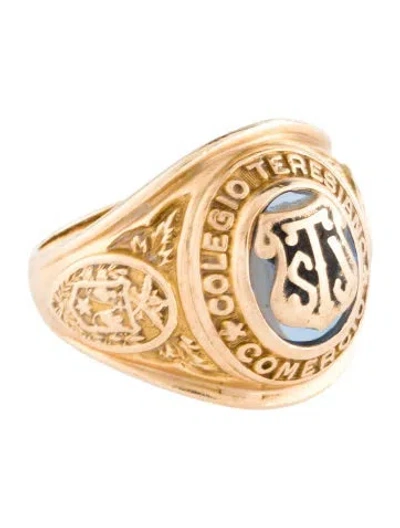 Pre-owned Ring 14k Synthetic Spinel Class  In Multi