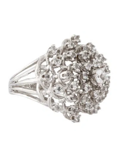 Pre-owned Ring 14k Synthetic Spinel Cluster Cocktail  In Multi
