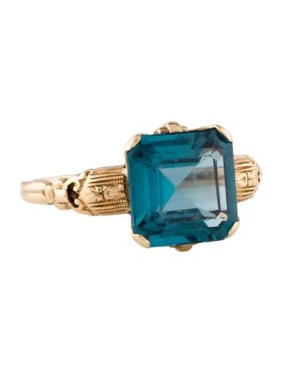 Pre-owned Ring 14k Synthetic Spinel Cocktail  In Multi