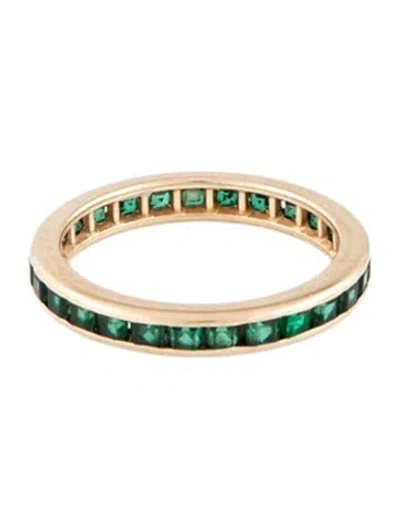 Pre-owned Ring 14k Synthetic Spinel Eternity Band In Multicolor